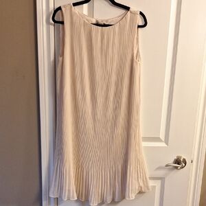 H&M Cream Pleated Mini Dress
